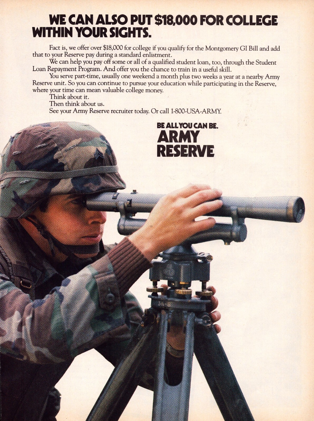 Vintage 1990 Print Ad – U.S. Army Reserve Recruitment Ad