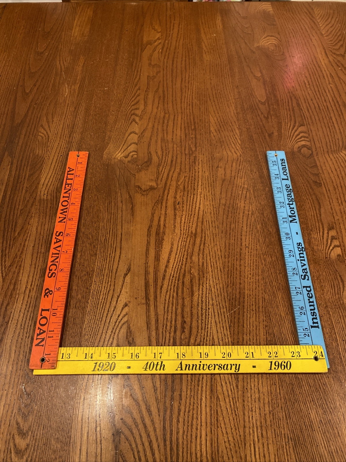 ALLENTOWN PA SAVINGS & LOAN 40th ANNIVERSARY 1920-1960 36” Folding YARDSTICK