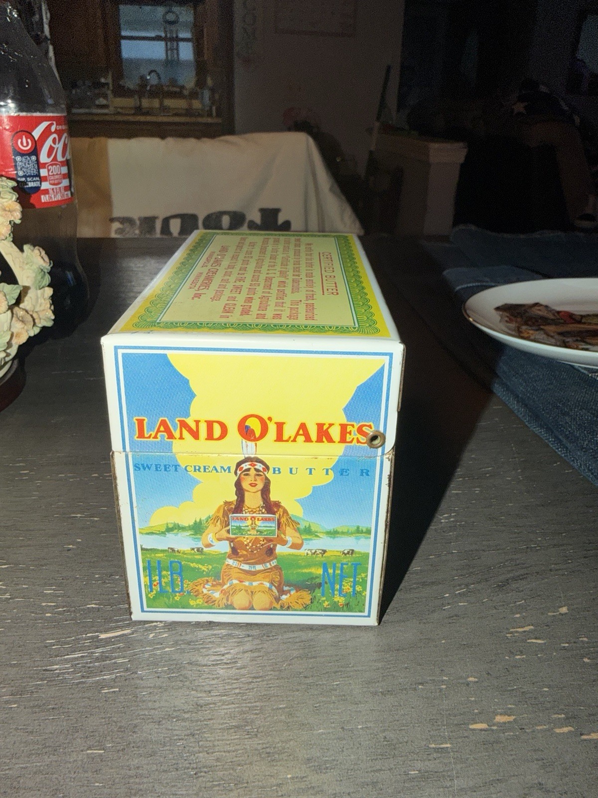 Land O’Lakes Sweet Cream Butter Advertising Tin Box w/ Lid, Made in U.S.A.
