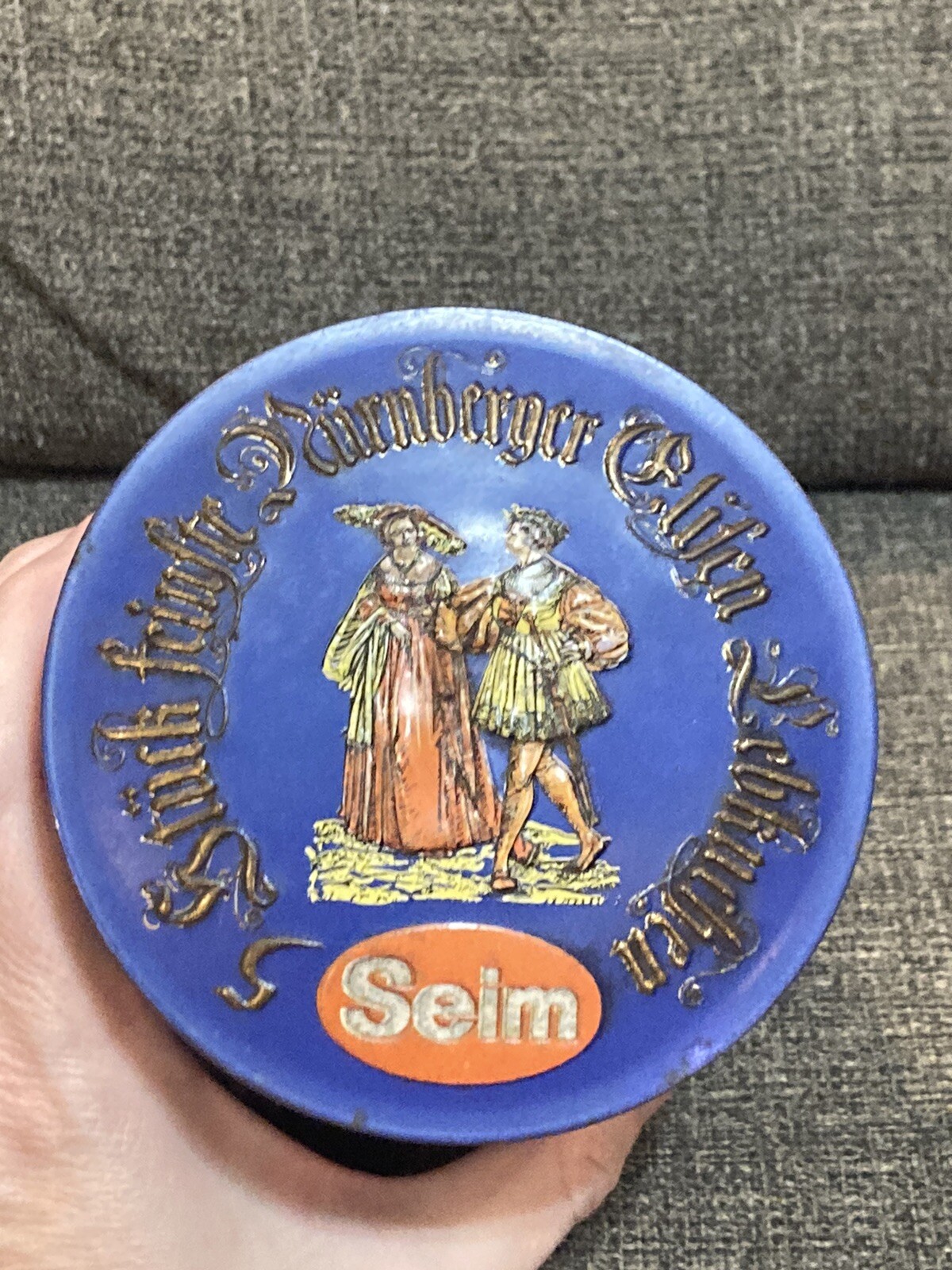 Vintage Cookie Tin Seim German Numberger Patrizier 1535 Storage Collectible