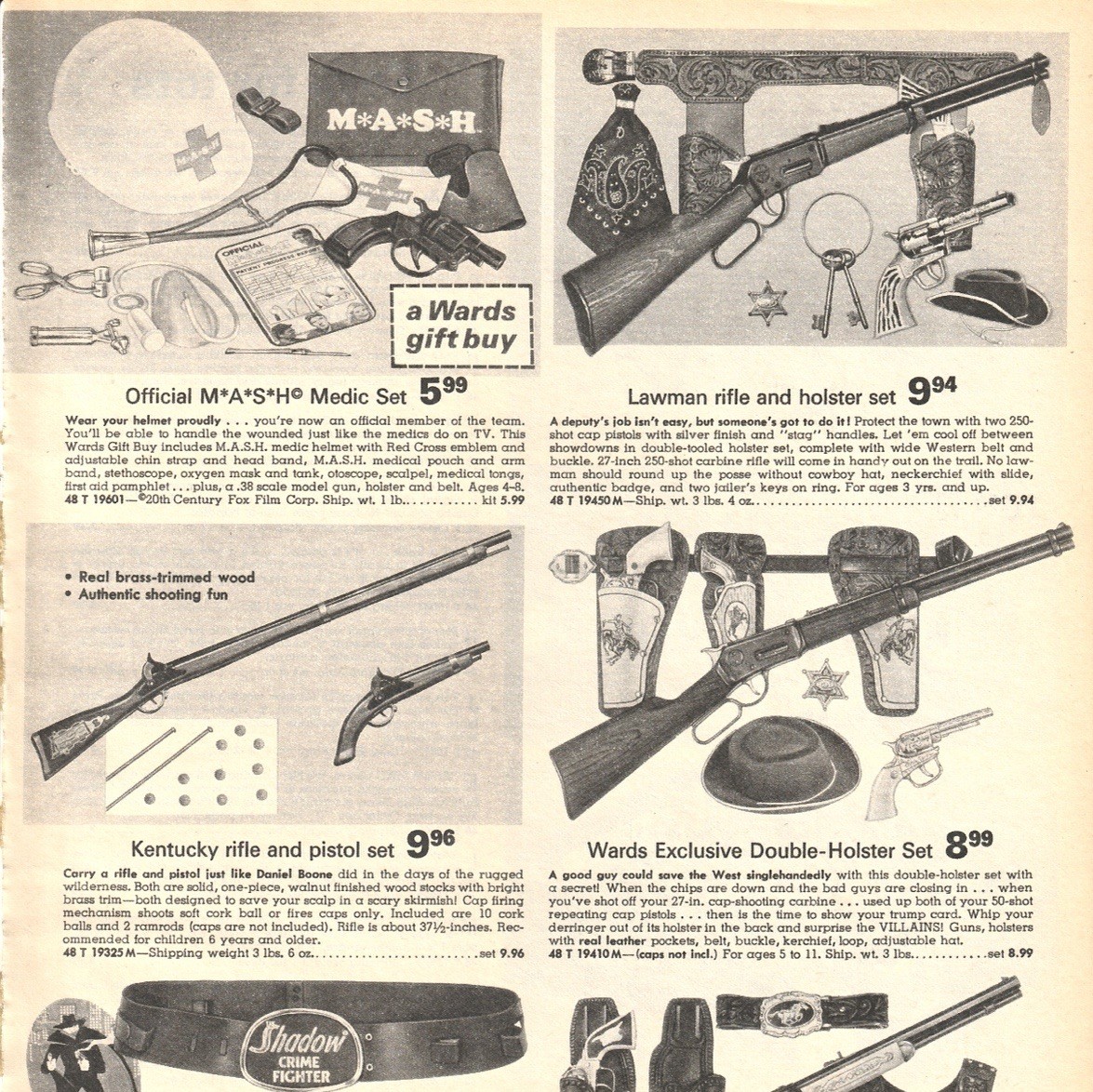1977 Toy Gun Sets MASH Medic Original Print Ad 20x28cm Ward’s Catalog MWC 379