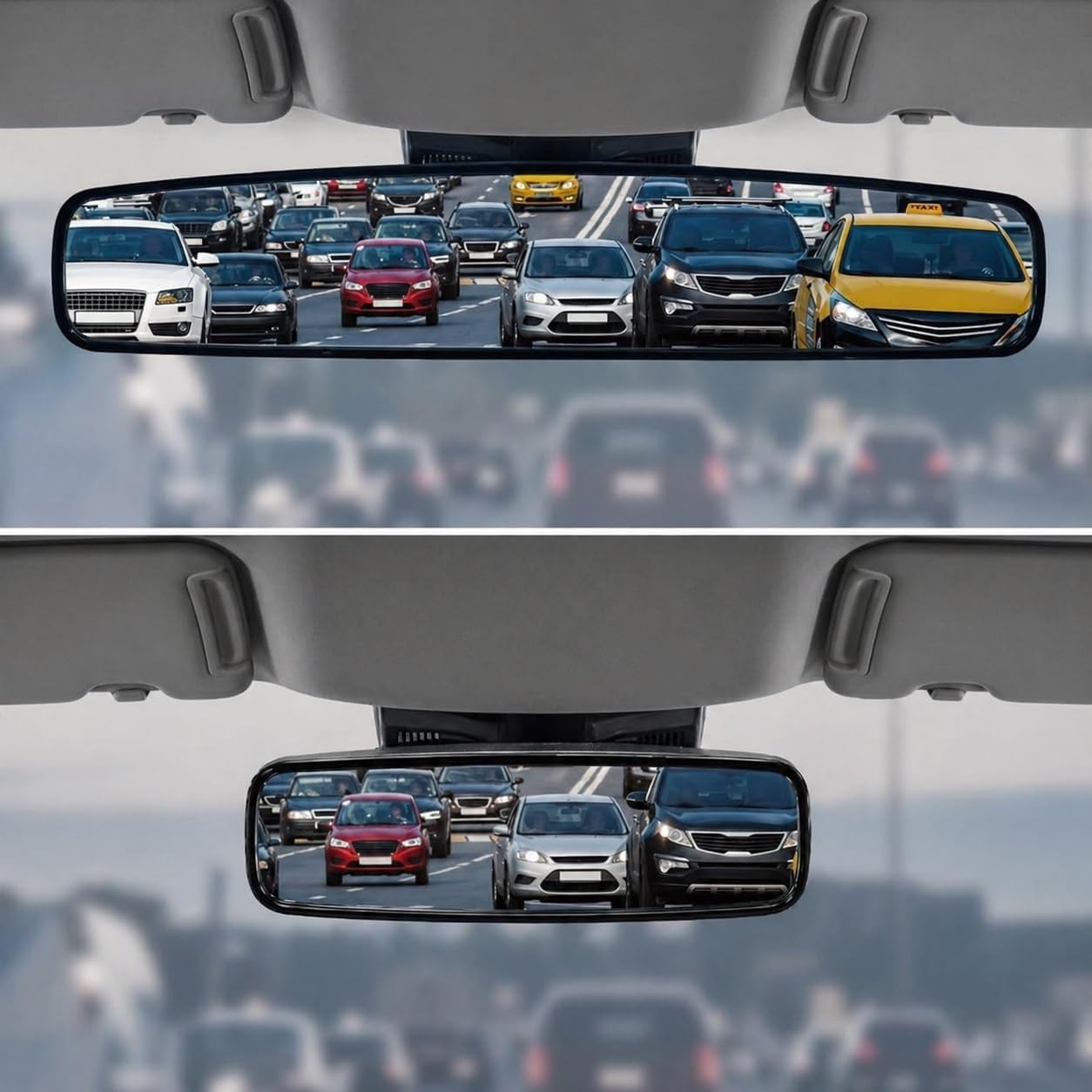 17 Inch Panoramic Rear View Mirror Universal Clip On Wide Angle Car Truck