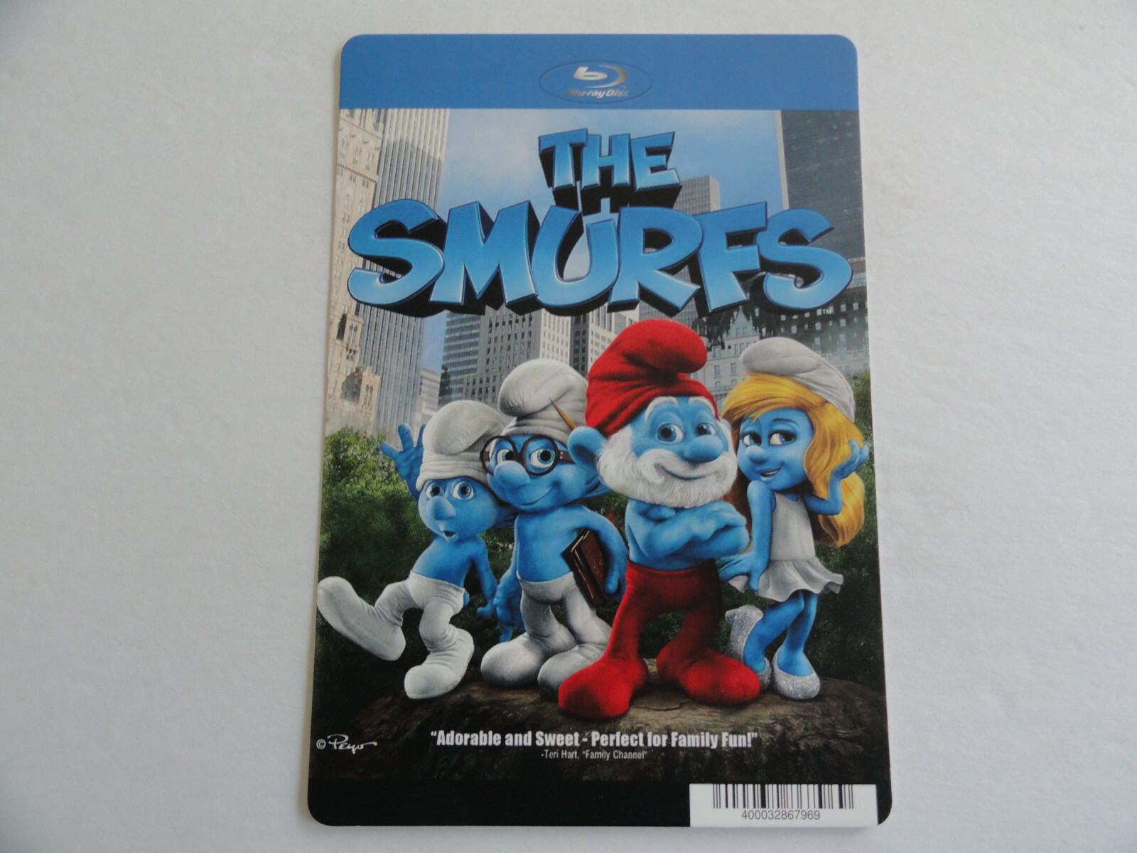 THE SMURFS – BLOCKBUSTER VIDEO BLU-RAY BACKER CARD 5″X8″ NO MOVIE
