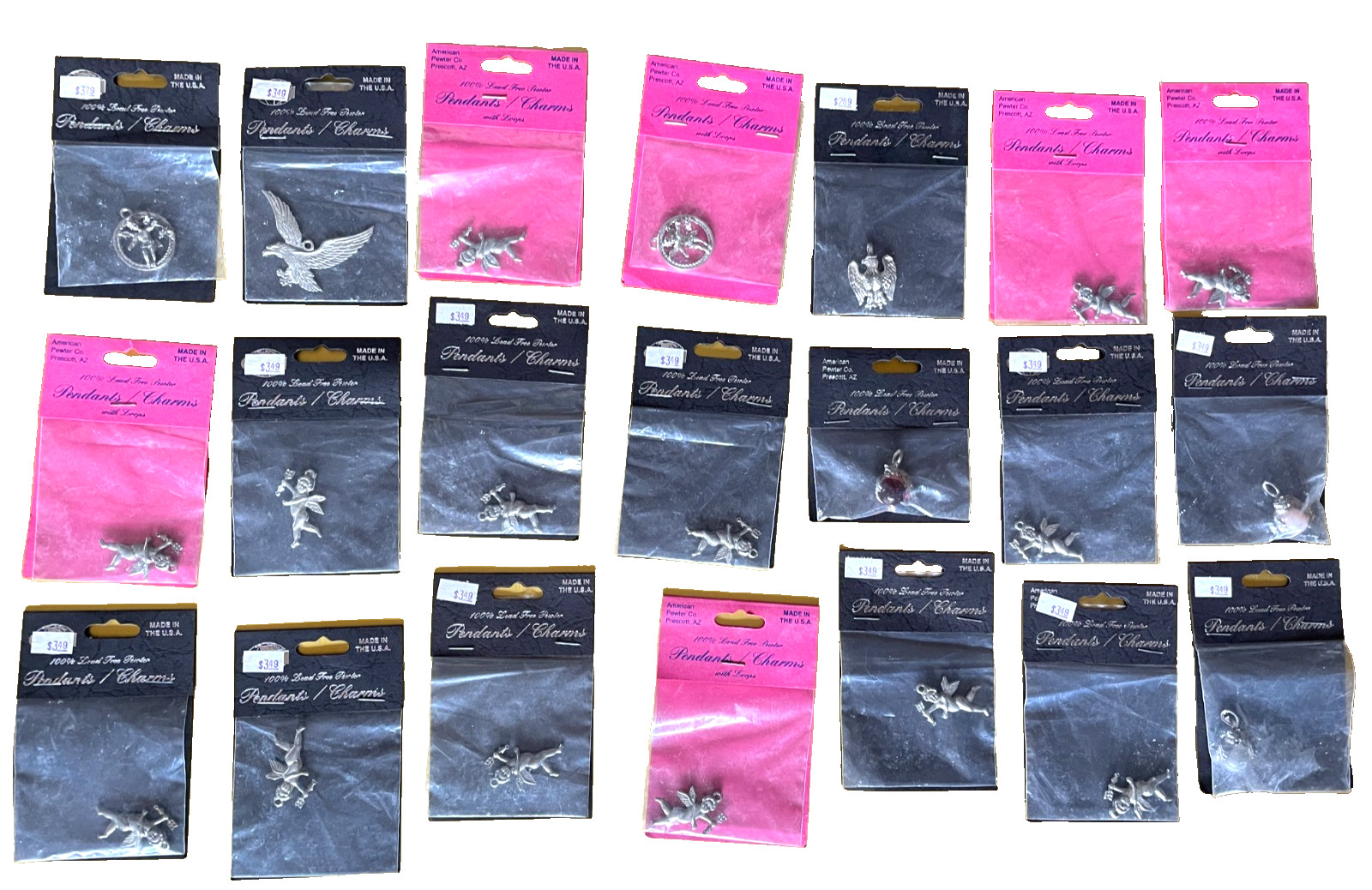 Lot of 22~Vint.1980’s 90’s Pewter/Metal Charms Bracelets or Neckless, Lead Free