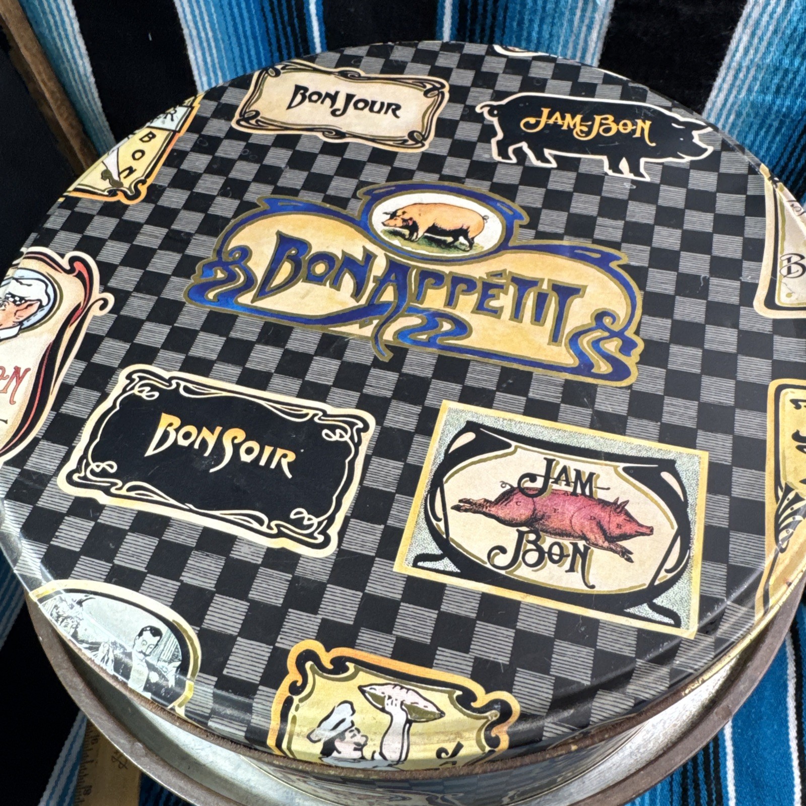 Department 56 Round Jam Bon Pig Tins-2 VTG 1980’s