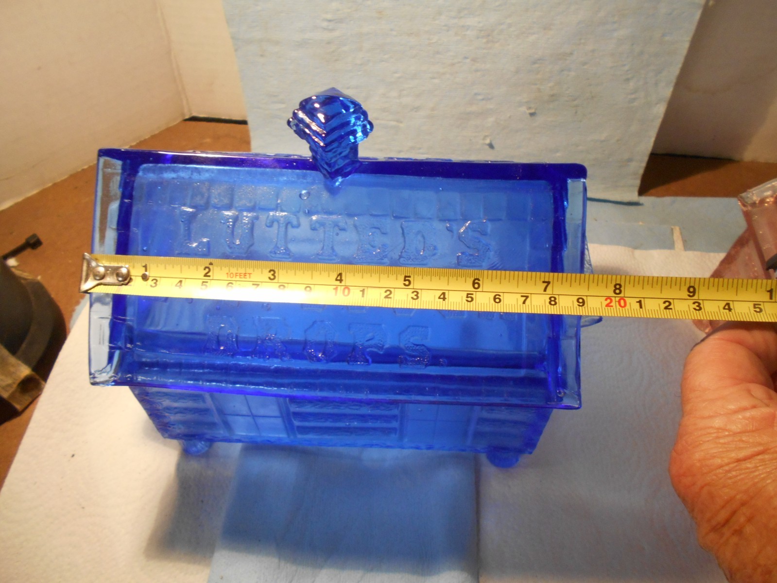 Antique “LUTTED’S S.P. Cough Drop Cobalt Blue Counter Display