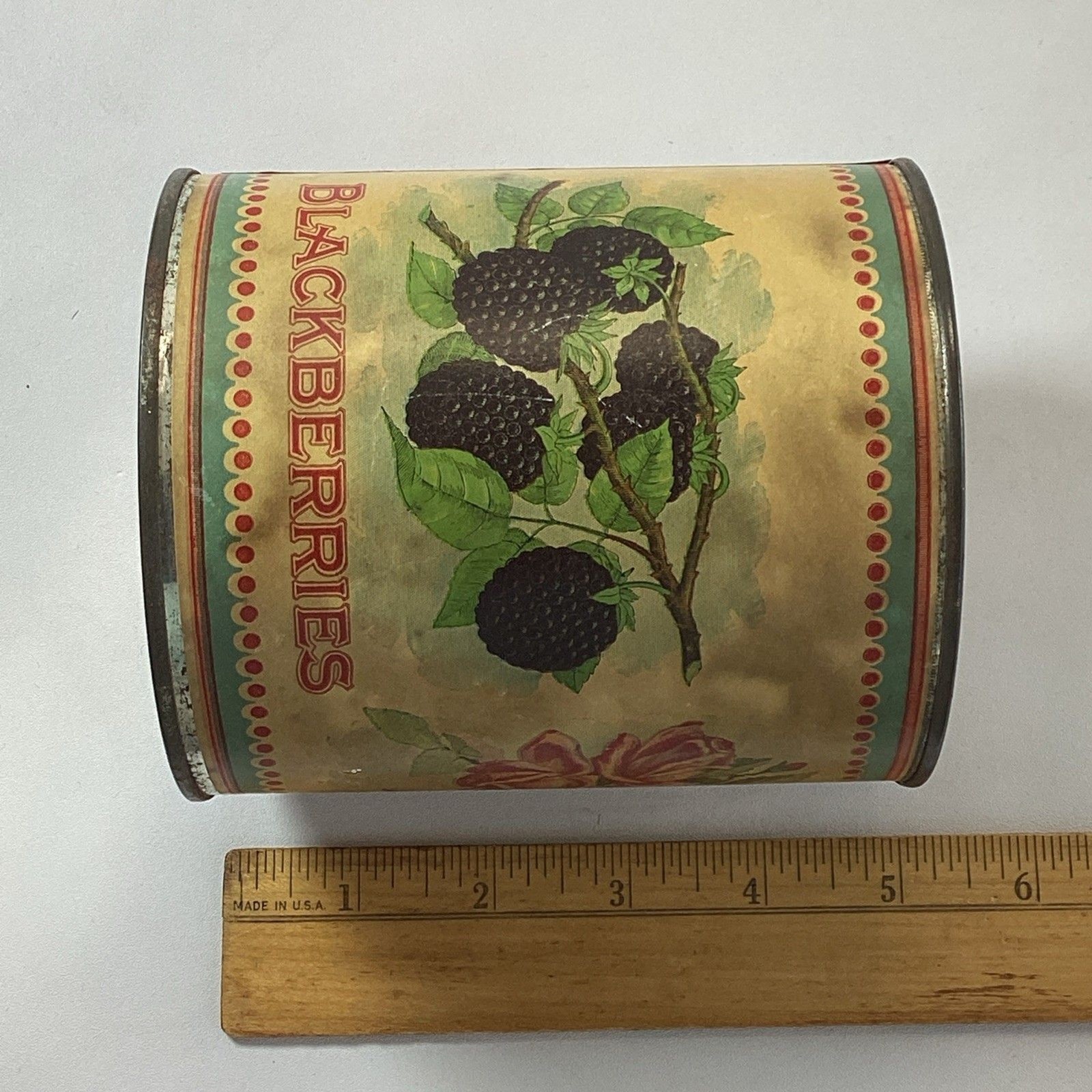 Vtg HC Stout Blackberry Tin Metal Can Burlington NC EMPTY Advertising