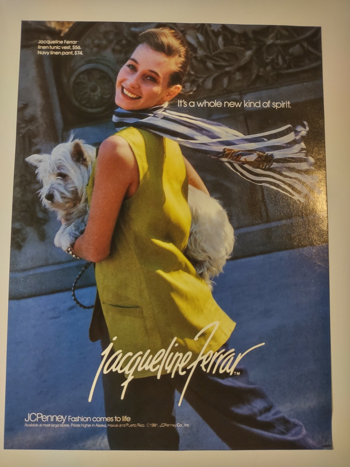 Vintage 1990s Print Ad Jacqueline Ferrar Fashion Apparel Whole New Kind Spirit