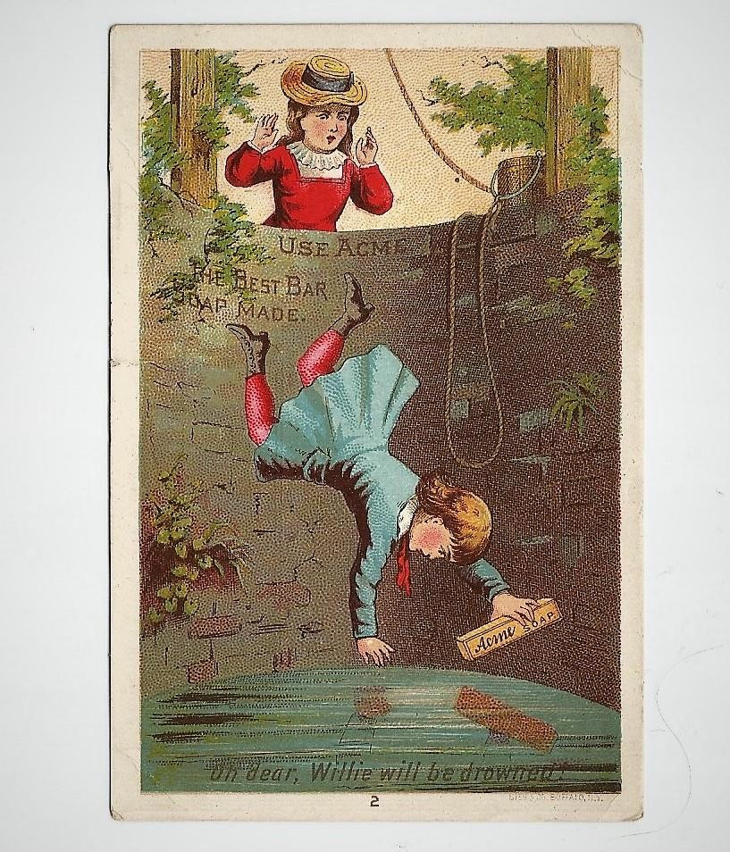 Lautz Bros. ACME Bar Soap Children At The Well Antique Victorian Trade Card