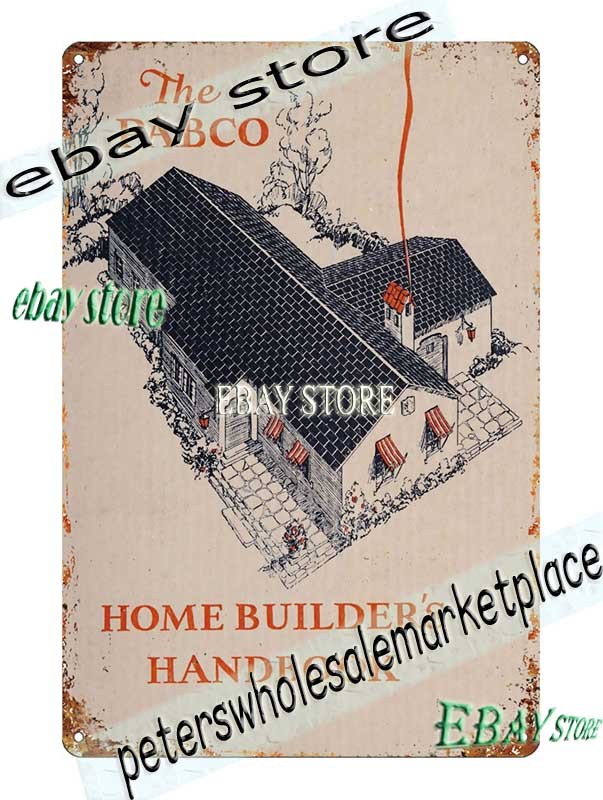 1930 Pabco Home Builders Handbook Builder Guide Tin Sign wall posters