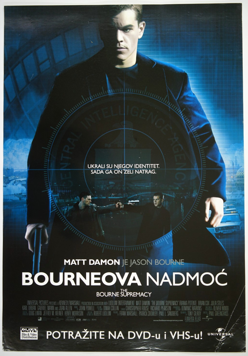 THE BOURNE SUPREMACY 🚘 27×39 Orig. CRO movie poster 2004 MATT DAMON, GREENGRASS