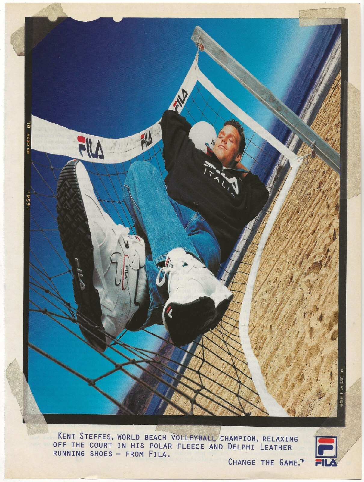 Vintage Print Ad Fila Shoes – Kent Steffes World Beach Volleyball Champion 1994