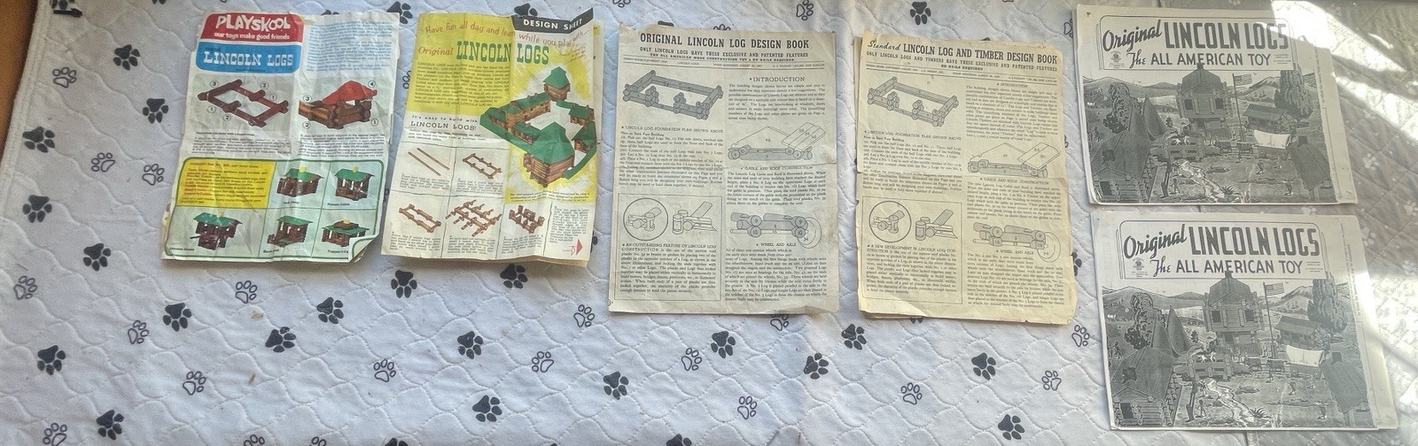 Vintage Lincoln Logs Instruction Booklets Lot Design Books Playskool J.L. Wright