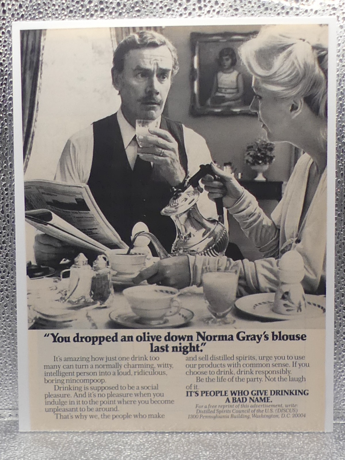 VTG It’s People Who Give Drinking A Bad Name 1979 Print Advertising Full Page Ad