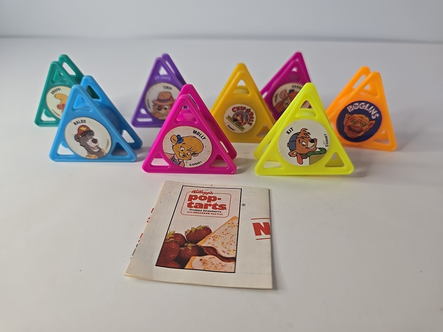 Vintage 89-90 Kellogg’s Disney Stamper Cereal Prize Lot 8 Stamps W Advertising !