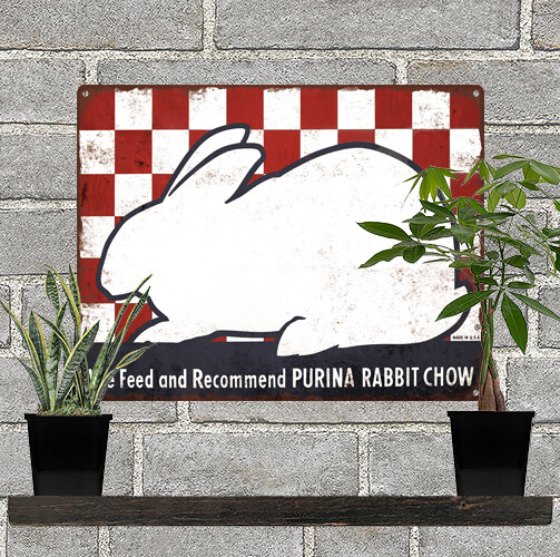 Purina Rabbit Chow Feed Garage Man Cave Metal Sign 8×12″ 60760