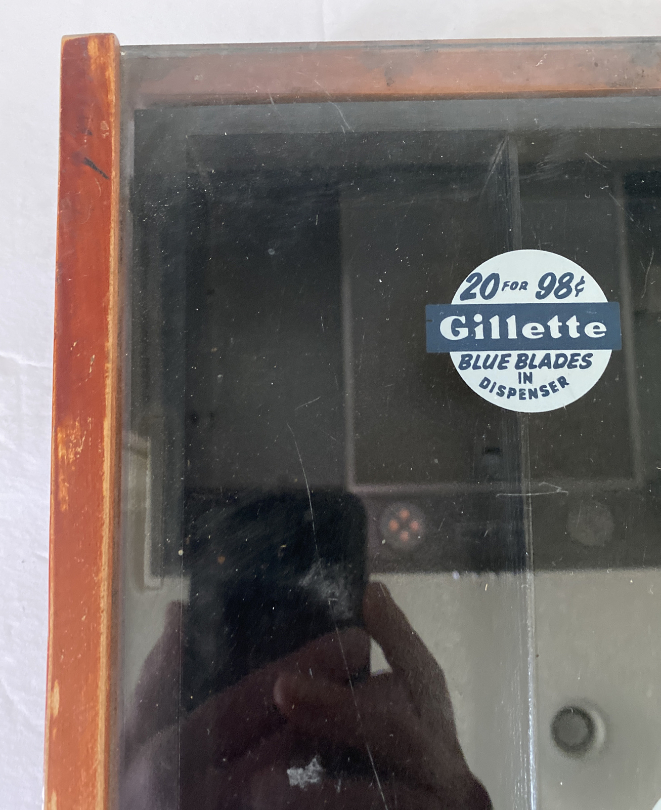 Gillette Razor Display Case Blades Wooden Store Glass Top 1940’s Vintage Read