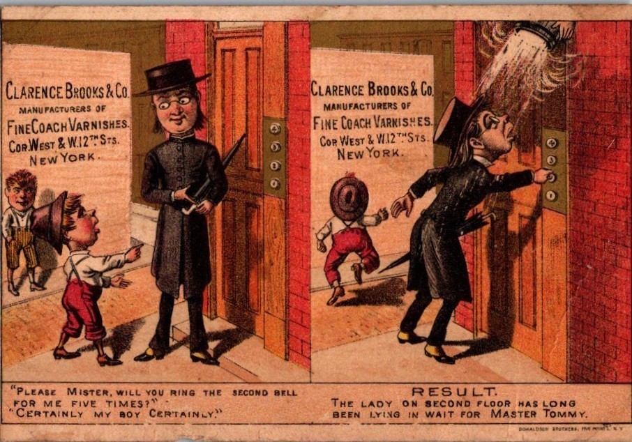 Victorian Trade Cards 1859 Clarence Brooks & Co. Coach Varnishes, New York