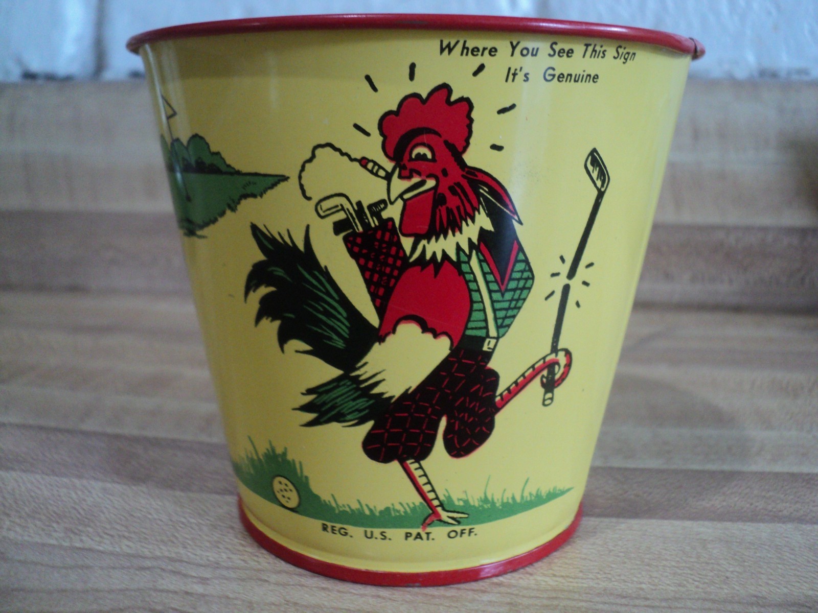 Vintage Original Fried Chicken In The Rough Franchise Tin Bucket Pail 1937 Mint!