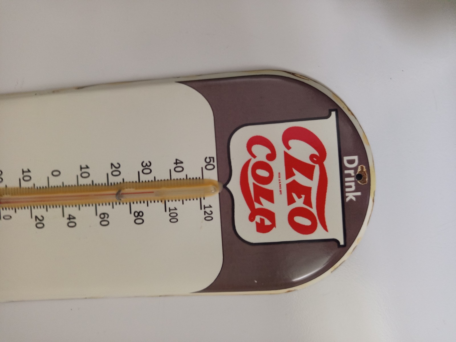 Vintage Glass Thermometer Model CLEO COLA No Porcelain REPOP