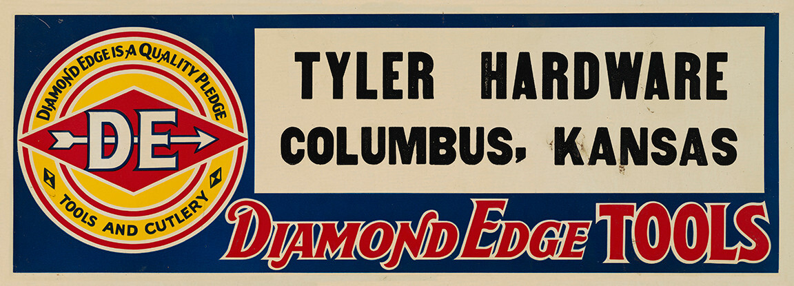 TYLER HARDWARE / DIAMOND EDGE TOOLS ADVERTISING METAL SIGN