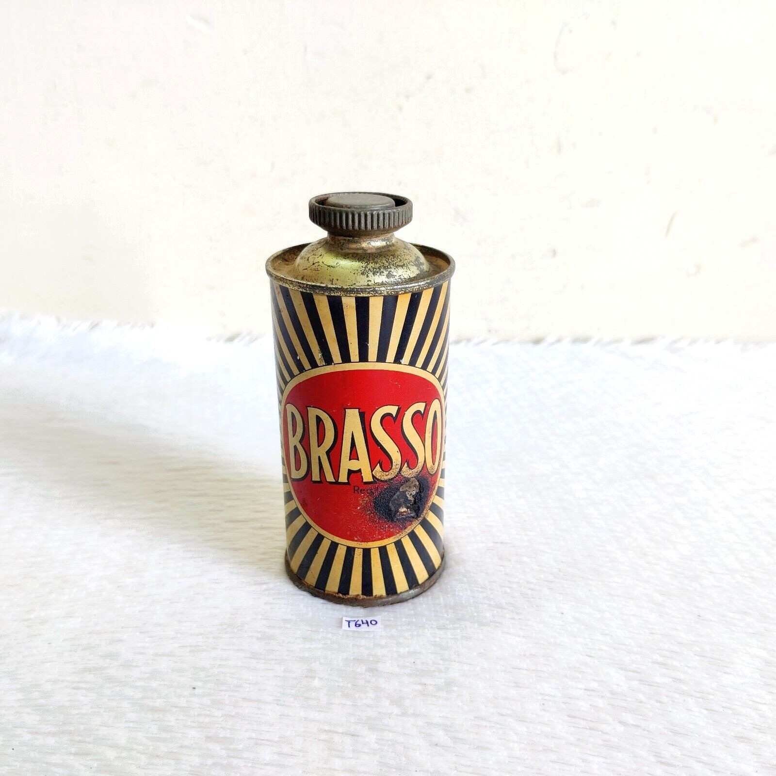 1950s Vintage Reckitt Colman Brasso Metal Polish Sealed Litho Tin England TB272