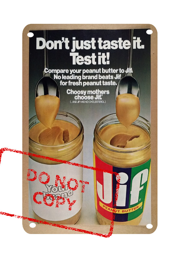 Jif PeanutButter Classic Retro Taste Test Advertisement 8×12 Aluminum Metal Sign