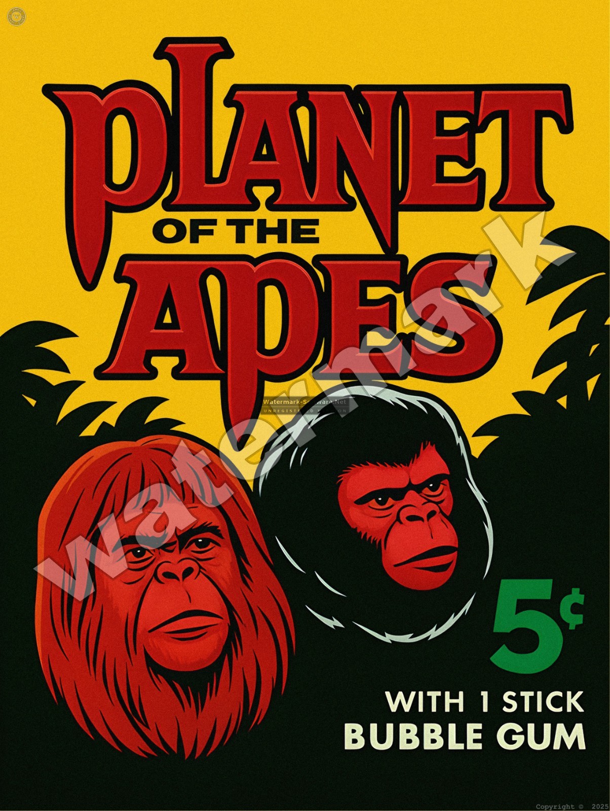 Planet Of The Apes 1969 Trading Cards Wrapper Metal Sign 3 Sizes to Choose From