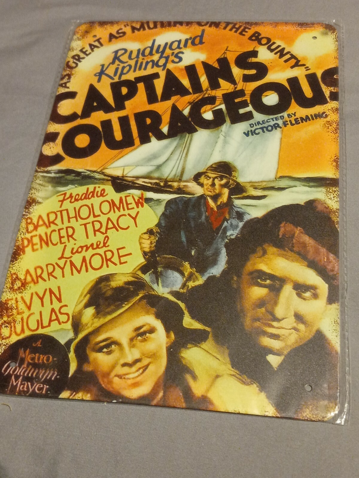 Captains Courageous Metal Sign 8X12-New-Bin 16