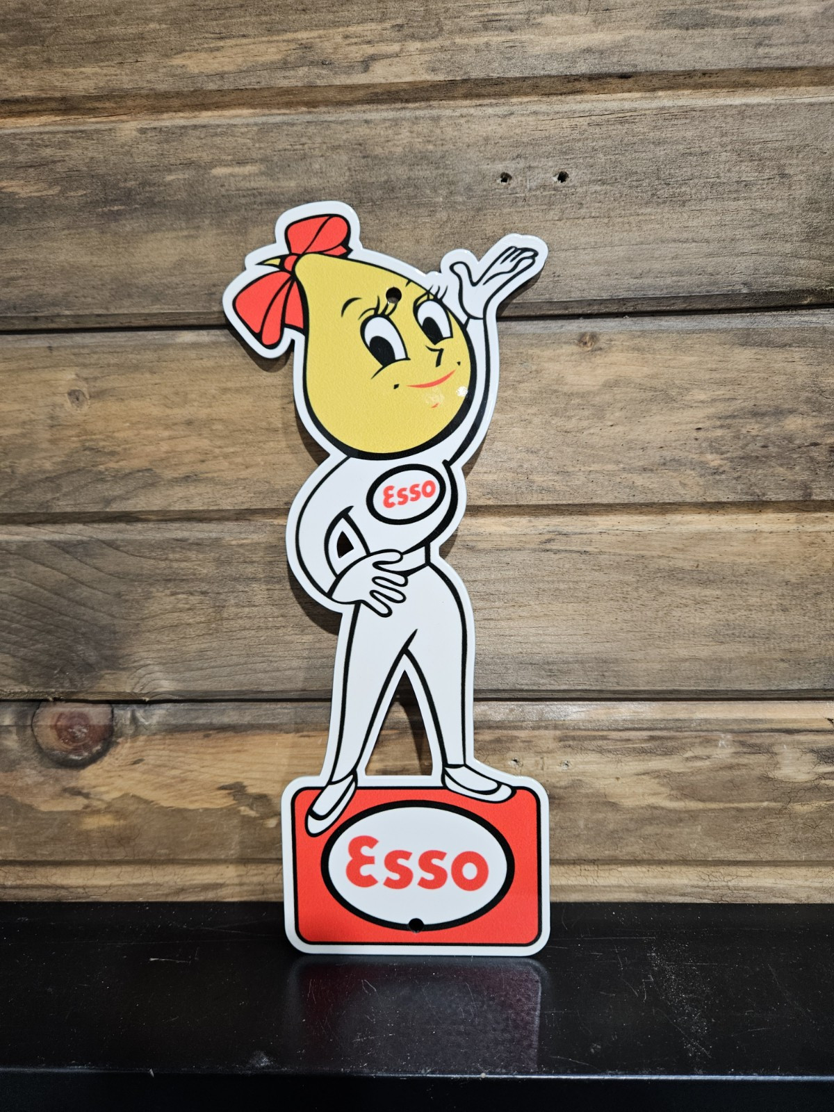 Little Esso Girl Powder Coated Reproduction Metal Sign