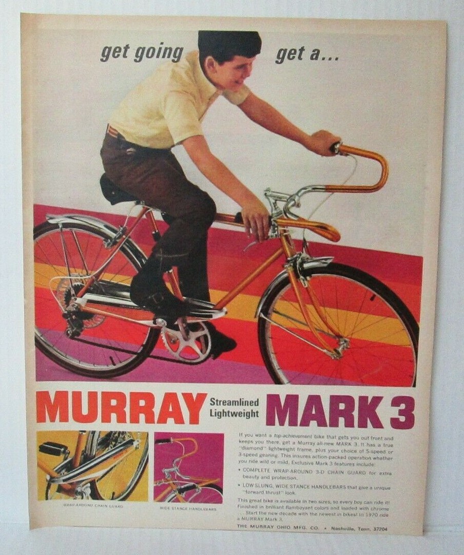 1970 MURRAY MARK 3 BICYCLE 1970’s 10″ X 12.25″ Magazine Ad LM49