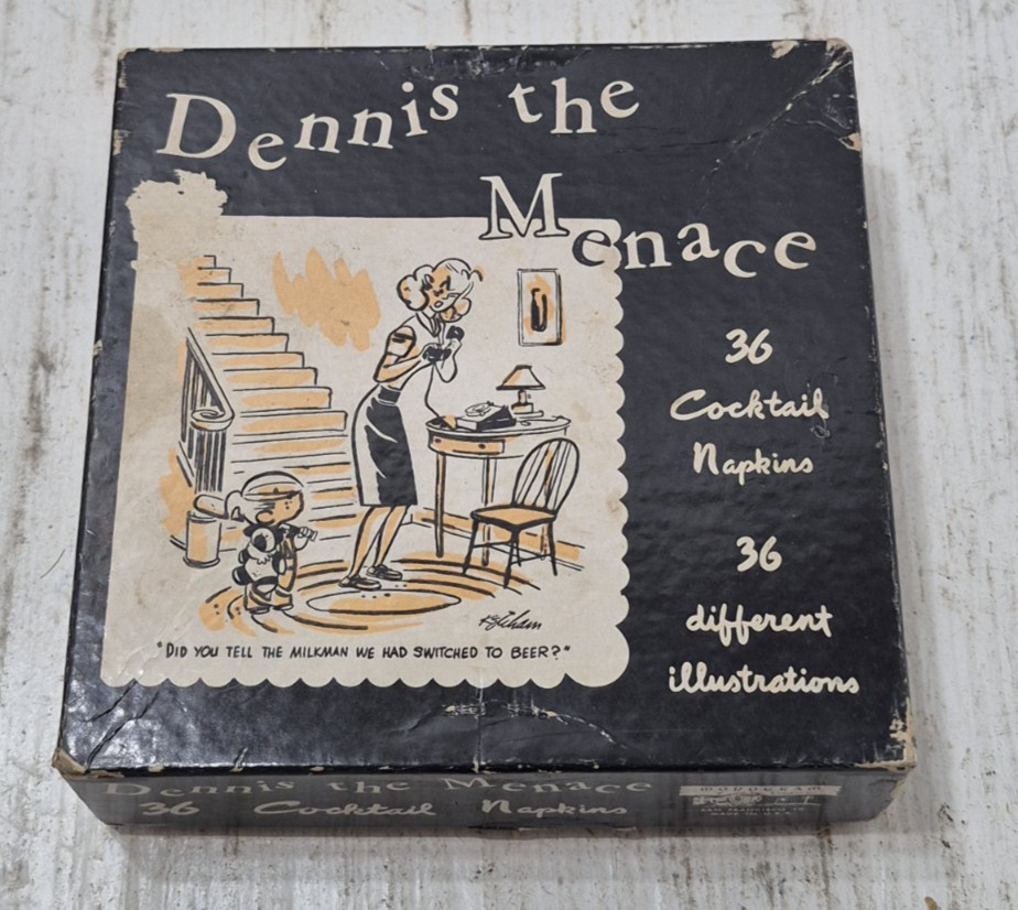 Vintage Dennis the Menace Cocktail Napkins Cartoon illustrations Collectible