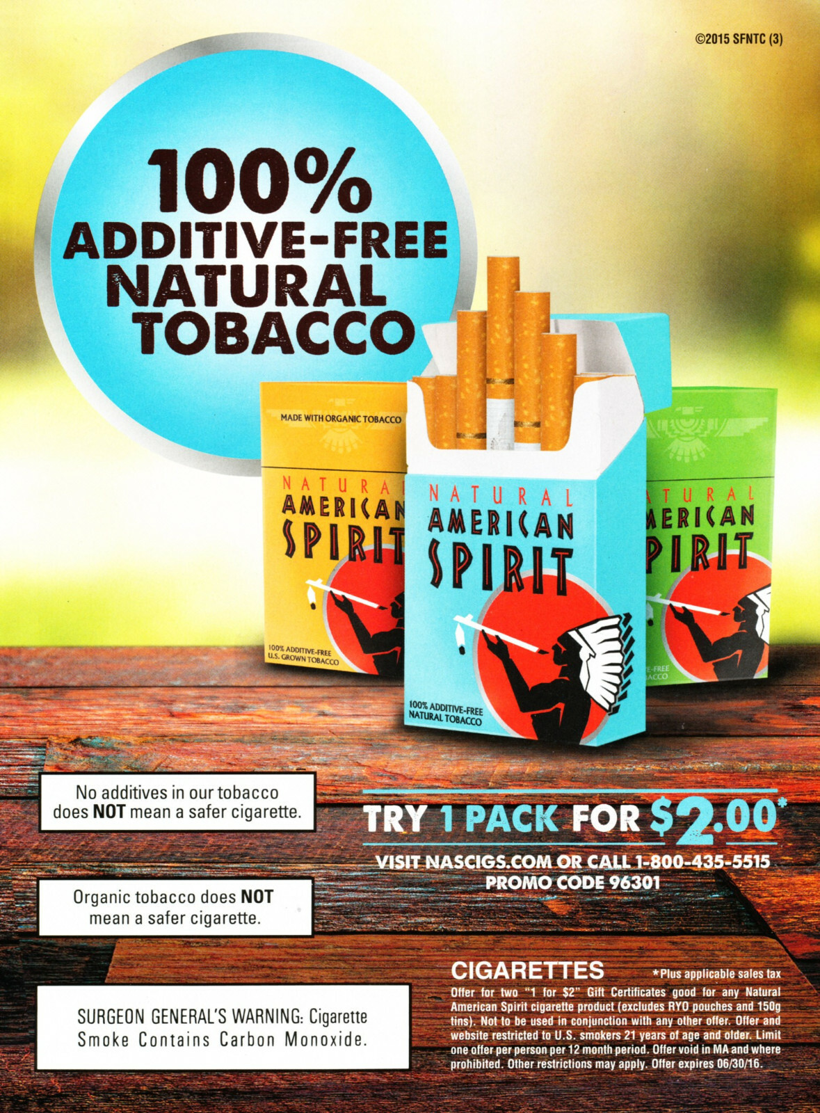 NATURAL AMERICAN SPIRIT CIGARETTE AD #23 RARE
