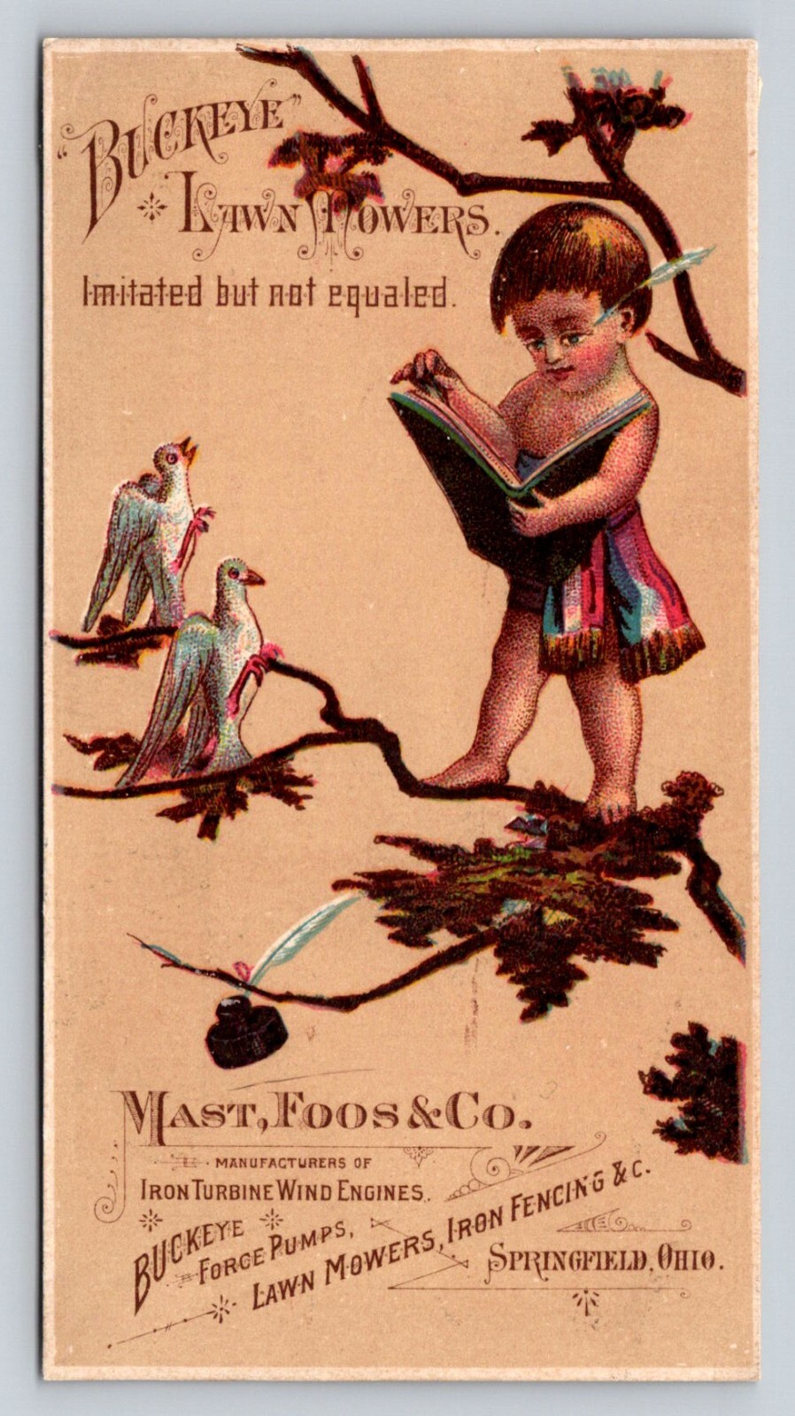 1883 Buckeye LawnMowers Price List Boy Reads Birds P403