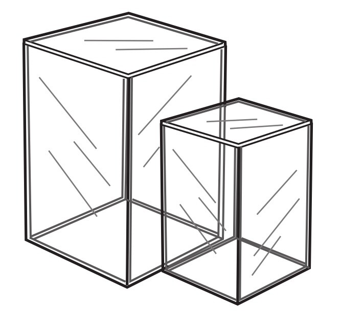 T’z Tagz New Clear Acrylic Box Display Cubes up to 30 W, 3.5 D, 3-Inch High