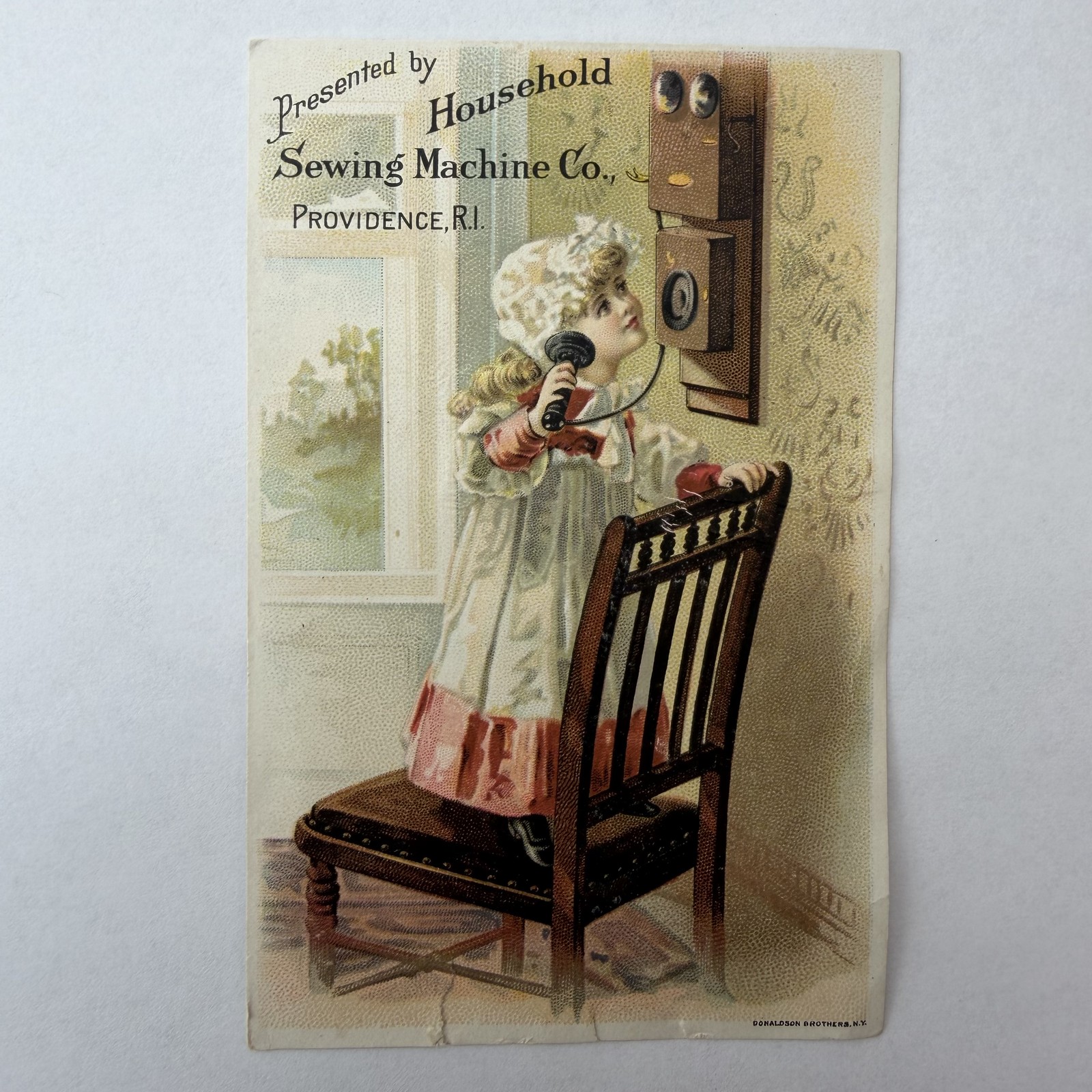 E.B. Chase Co New Bedford MA Household Sewing Machine Co Providence Trade Card