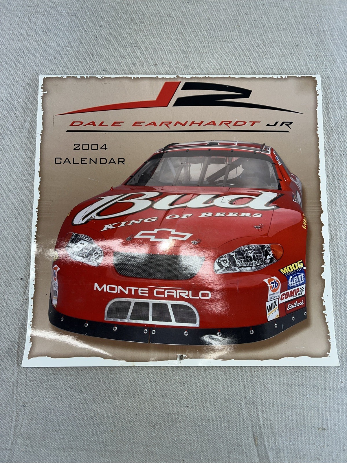 2004 calendar Nascar 8 Dale Earnhardt Jr. Bud Budweiser Monte Carlo