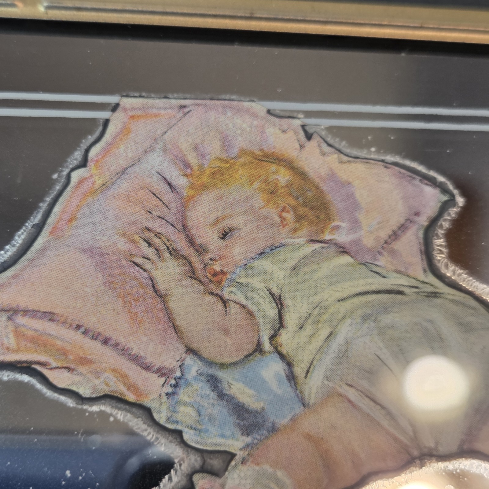 Vtg Advertising Thermometer Mirrored Baby Asleep Creamery Assn. Minnesota READ