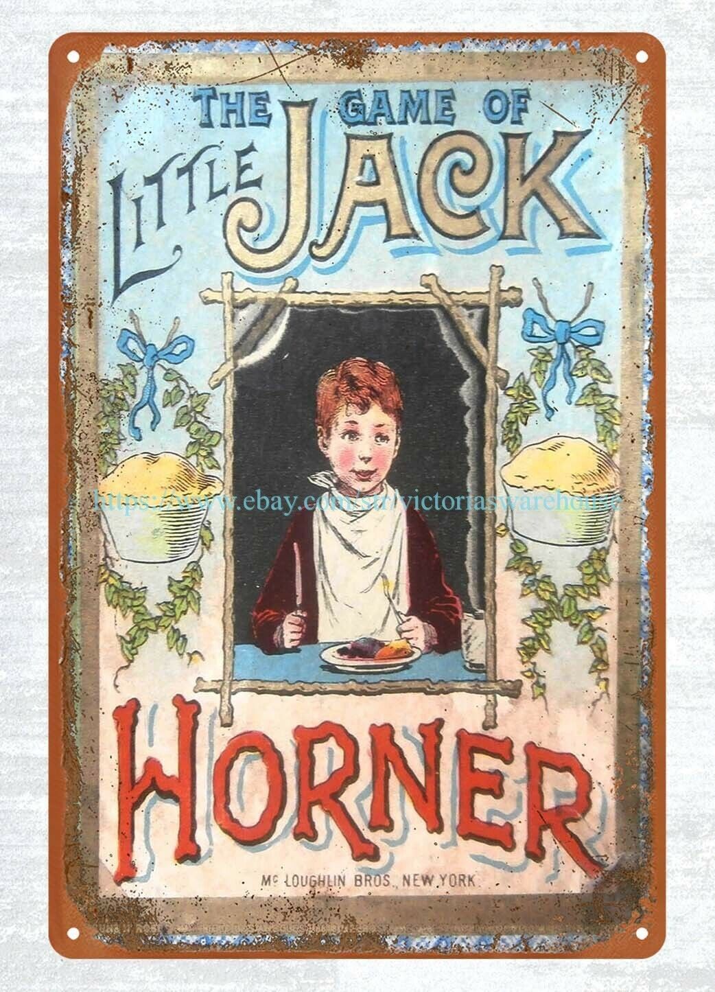 late 1800’s Little-Jack-Horner-Mcloughlin-game metal tin sign bar house metal