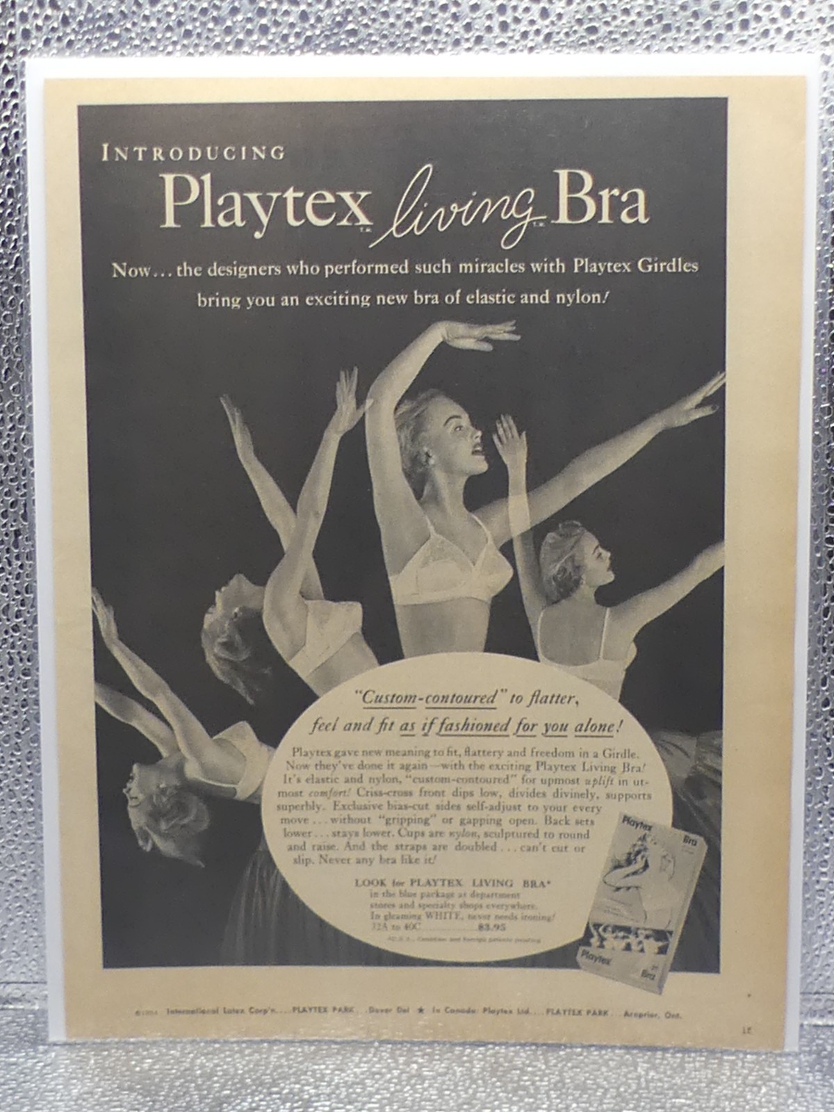 Vintage Playtex Living Bra Girdles Paper 1954-55 Print Advertising Full Page Ad
