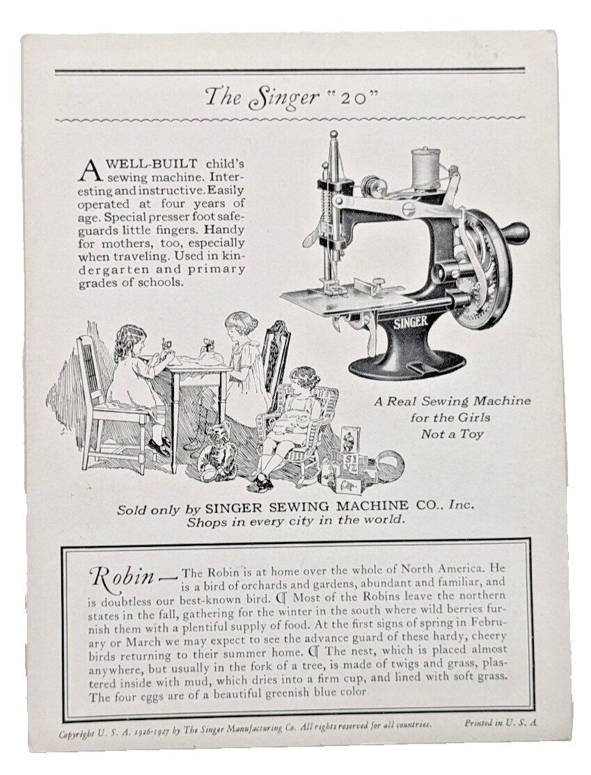 Singer Sewing Machines American Song Birds Trade Cards Robin Catbird Meadowlark