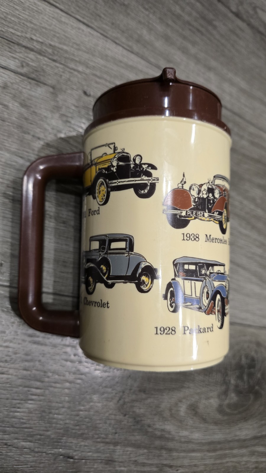 Whirley Classic Cars 22 oz Thermo Hot Cold Plastic Mug Cup with Lid