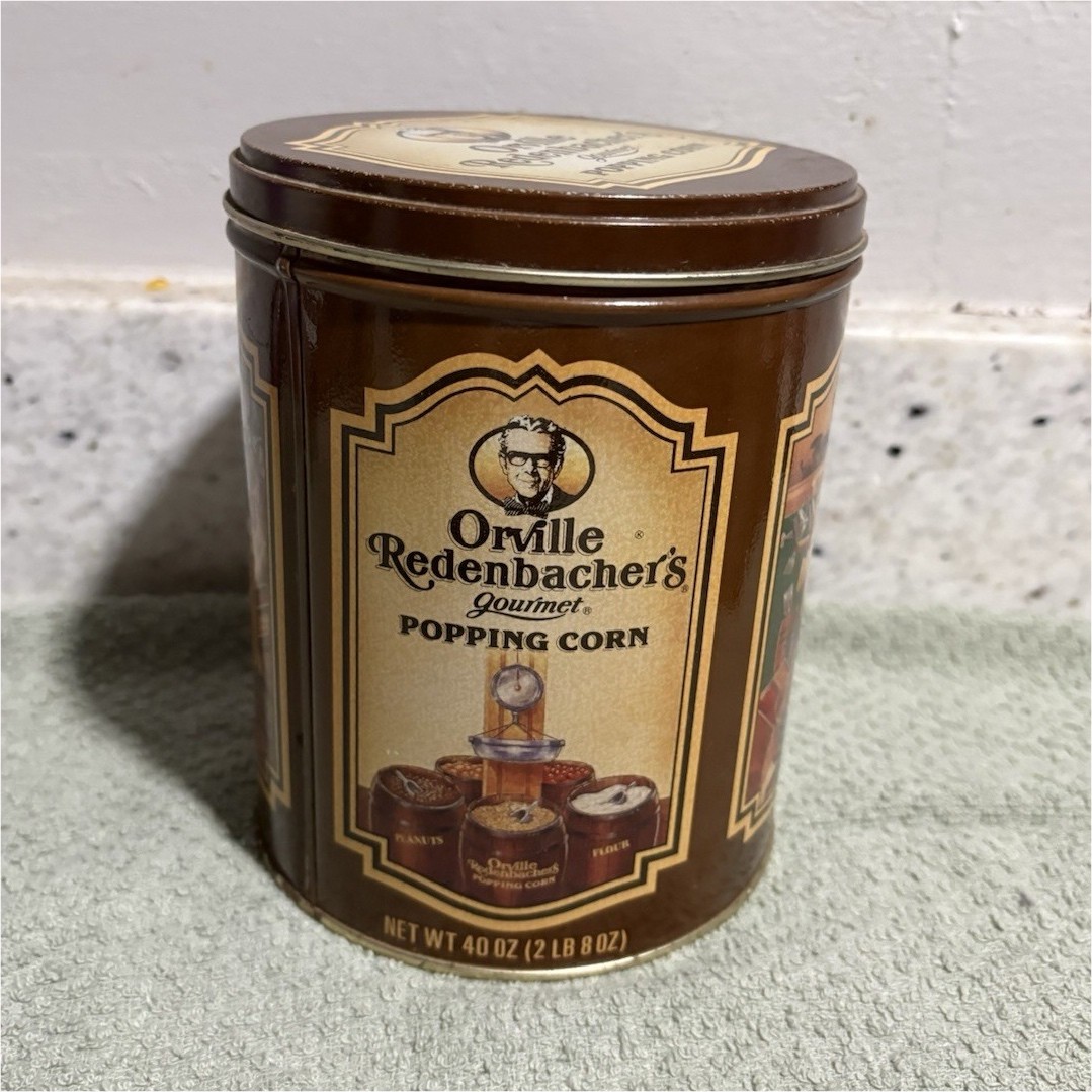 Orville Redenbacher’s Collectible Advertising Tin Canister Container w/ Lid