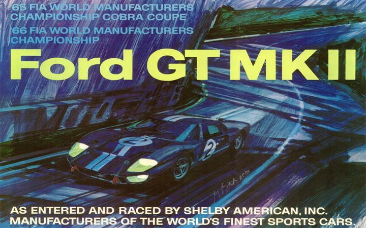 Carroll Shelby Ford GT MKII Metal Sign