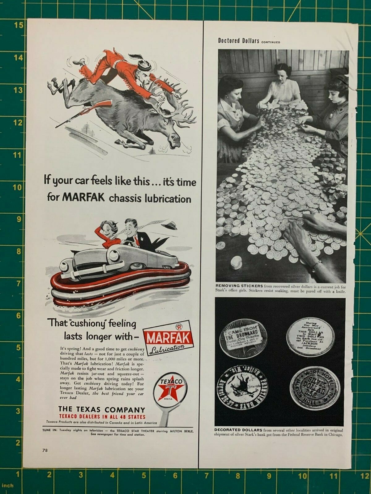 1953 Vintage Marfak Lubrication Texaco The Texas Company Oil Gas Print Ad D1