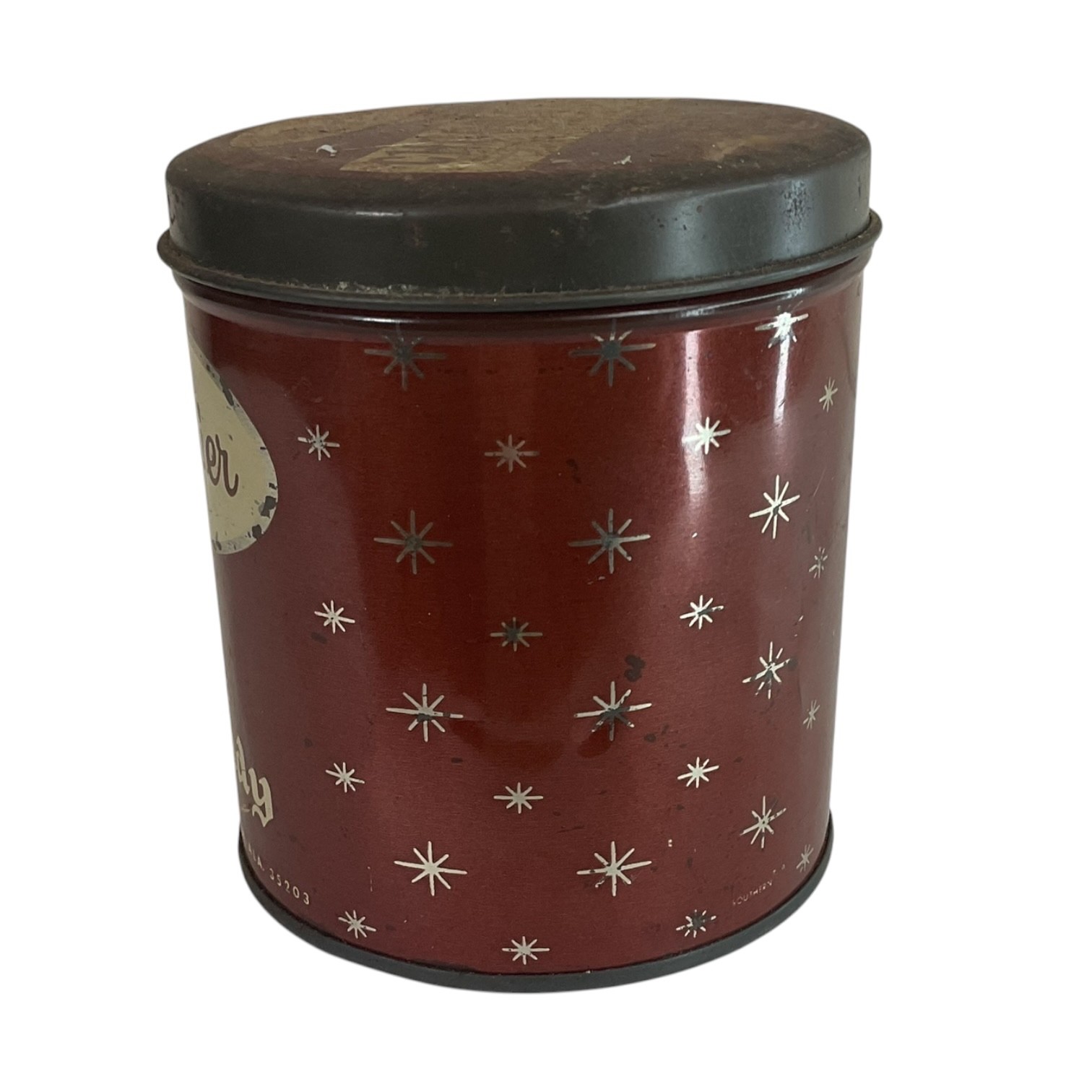 Vintage Verne Collier Fine Candy Tin 14 Oz Birmingham Alabama Metal Canister