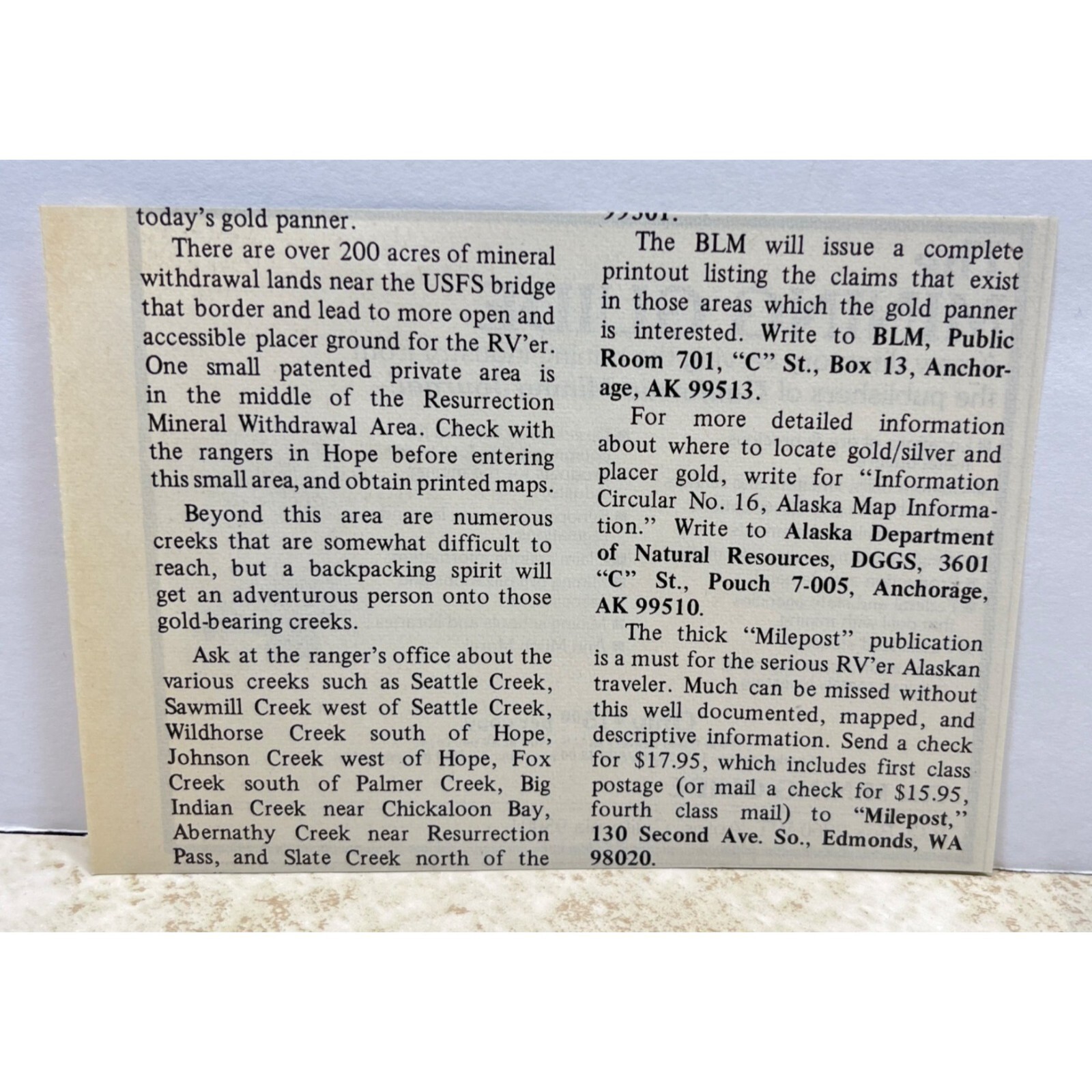The Mining Guide Vintage Print Ad 1980s Gold Mining Aptos CA Mining Journal