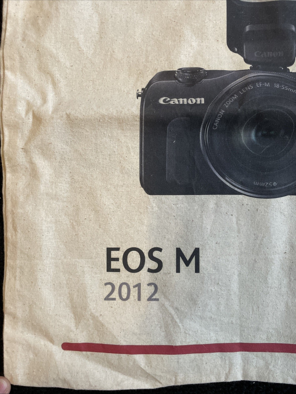 NEW Never Used 2012 Canon EOS M System Promotional Advertising Canvas Tote Bag