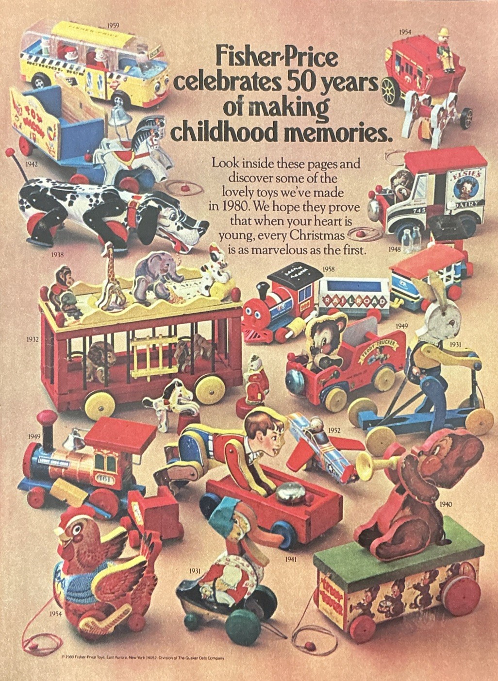 1980 Fisher Price Toys Print Ads 8 Pages 50 Years Childhood Memories Retro Toys