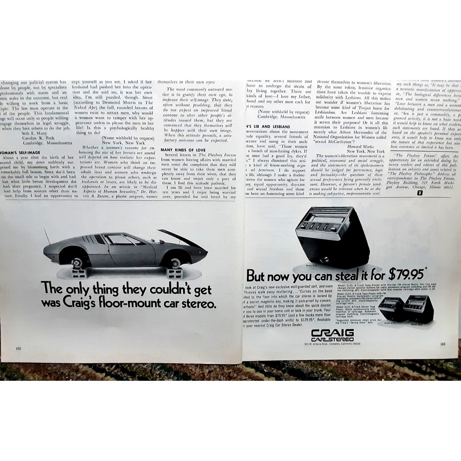 1971 Craig Car Stereo with Pantera car Original Print Ad